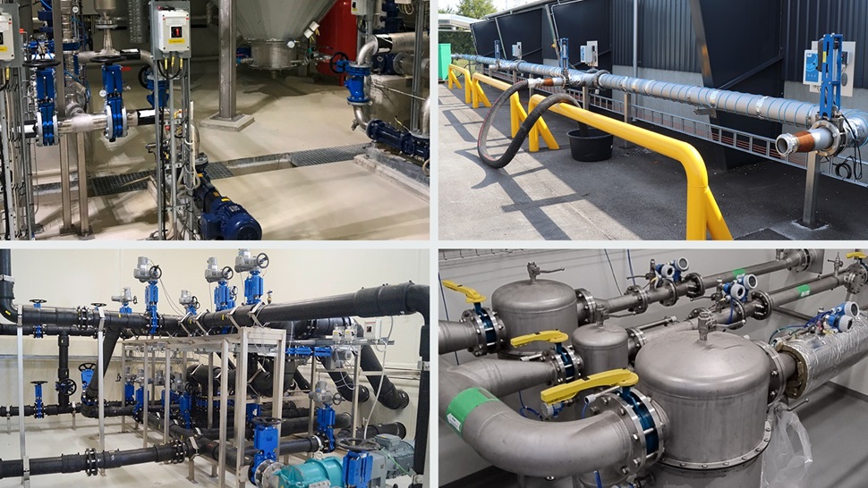 Installation-photos of different AVK products in Biogas facilities