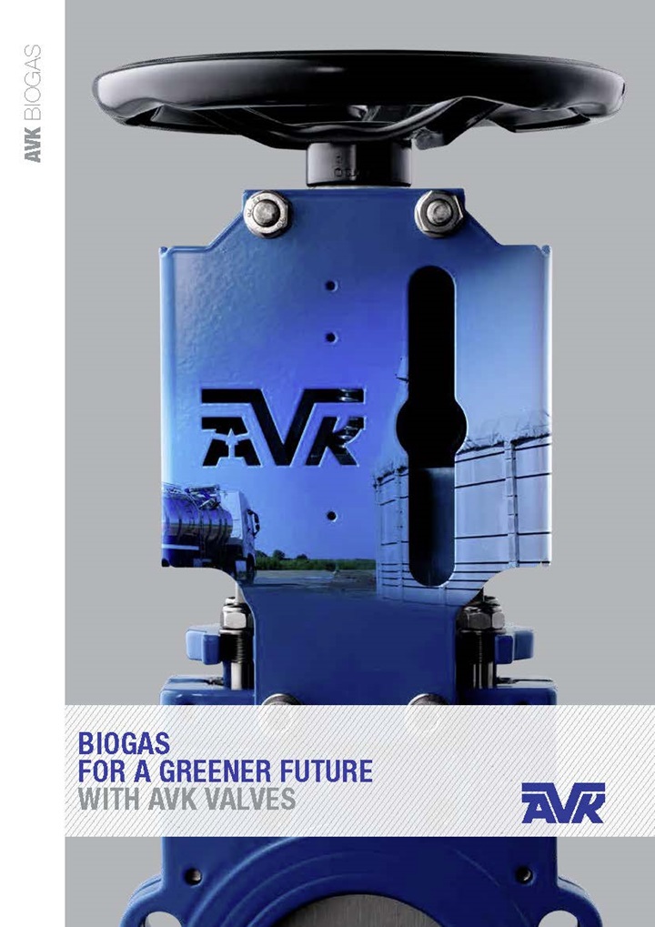 AVK product brochure about valves for biogas production